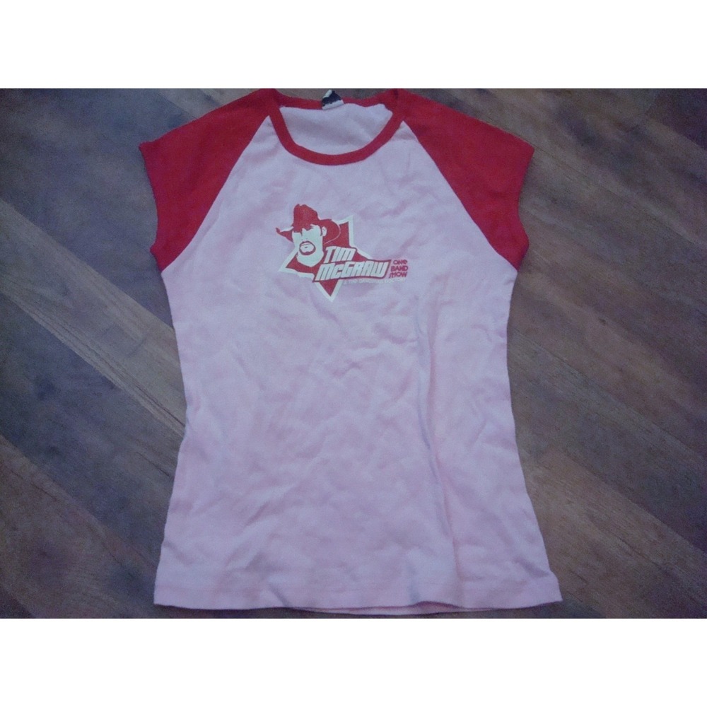 GIRLS LARGE TIM MCGRAW DANCEHALL TOUR‎   SHIRT 00S Y2K DEADSTOCK  VINTAGE ST5